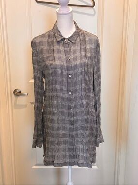 J. Jill Houndstooth Button-Down Shirt Tunic.